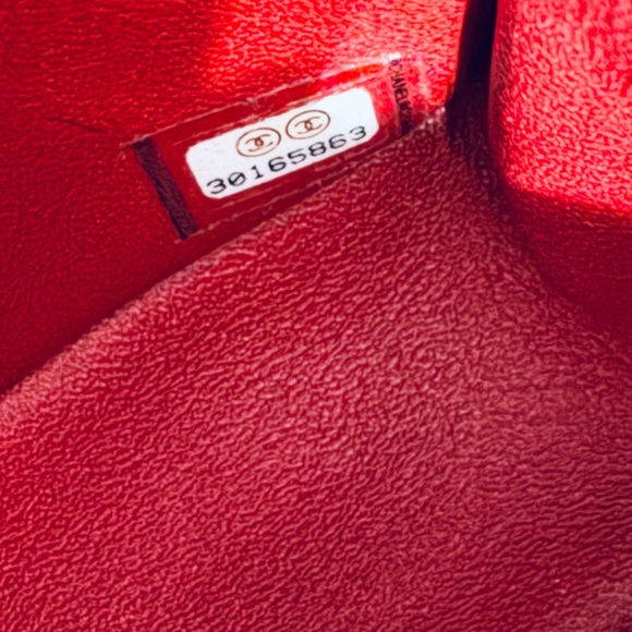 💯 Authentic Chanel Classic Rectangular Mini Flap Dark Red - Picture 6 of 13